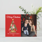 Cartes Pour Fêtes Annuelles Patchwork sapin de Noël Photo (Debout devant)