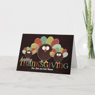 Cartes Pour Fêtes Annuelles Patchwork Turquie Famille pour Thanksgiving