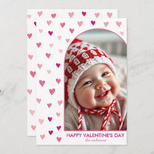 Cartes Pour Fêtes Annuelles Patern de coeurs roses, arche photo Saint Valentin