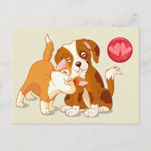 Cartes Pour Fêtes Annuelles Pâtes de chat et de chien Valentine