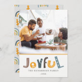 Cartes Pour Fêtes Annuelles Pâtes Scandi Jaune Gris Texte Joyeux Noël (Devant / Derrière)