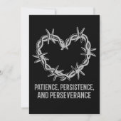 Cartes Pour Fêtes Annuelles Patience, persévérance et persévérance - Sobre (Devant)