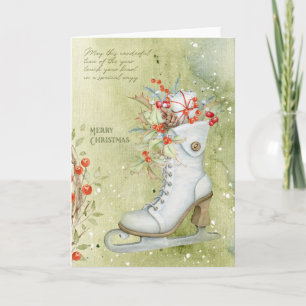 Cartes Pour Fêtes Annuelles Patinage de glace de Noël