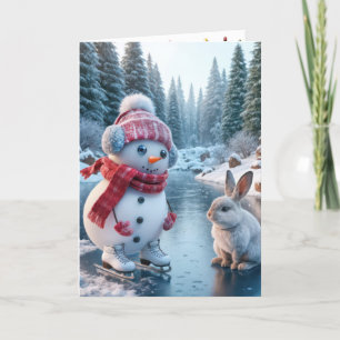 Cartes Pour Fêtes Annuelles Patinage de neige de Noël