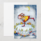 Cartes Pour Fêtes Annuelles Patinage sur glace (Devant / Derrière)