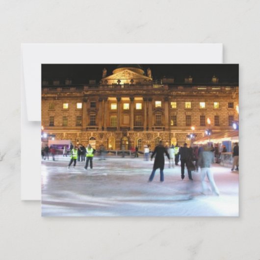 Cartes Pour Fêtes Annuelles Patinage sur glace de Noël (Devant)
