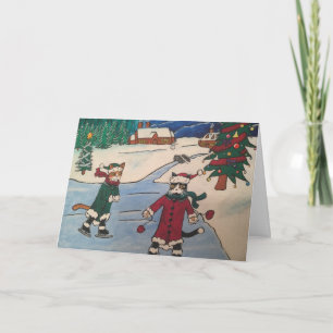 Cartes Pour Fêtes Annuelles Patinage sur glace de Noël