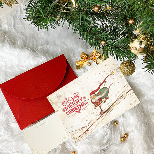 Cartes Pour Fêtes Annuelles Patinage sur glace Noël Père Noël