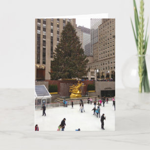 Cartes Pour Fêtes Annuelles Patinage sur glace NYC New York Photo de Noël