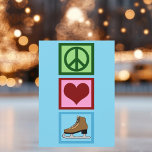 Cartes Pour Fêtes Annuelles Patinage sur glace Paix Amour<br><div class="desc">Jolie carte de Noël Patinage sur glace Paix Amour pour une patineuse artistique qui aime les signes de paix et les cœurs. Jolies cartes de patineuse artistique bleues pour ce Noël pour un patineur artistique.</div>