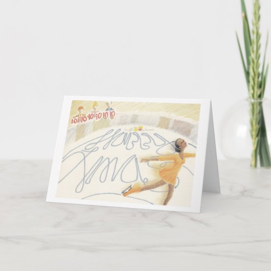 Cartes Pour Fêtes Annuelles patineur à glace expressif (Devant)
