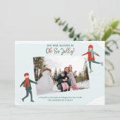 Cartes Pour Fêtes Annuelles Patineuse sur glace en hiver (Debout devant)