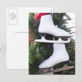 Cartes Pour Fêtes Annuelles Patins de glace de vacances (Devant / Derrière)