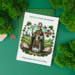 Cartes Pour Fêtes Annuelles Patrimoine irlandais : Evêque traditionnel Saint P<br><div class="desc">Cette carte postale de la Saint Patrick représente à merveille un évêque irlandais traditionnel en tenue historique, entouré d'éléments symboliques comme des shamrocks et une croix celte. La campagne irlandaise sereine de l'arrière - plan ajoute à la profondeur culturelle de la carte, ce qui en fait une représentation unique du...</div>
