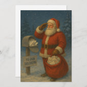 Cartes Pour Fêtes Annuelles Patriotic Christmas Santa (Devant / Derrière)