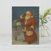 Cartes Pour Fêtes Annuelles Patriotic Christmas Santa (Debout devant)