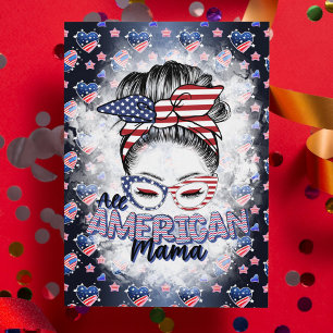Cartes Pour Fêtes Annuelles Patriotique All American Mama Messy Bun