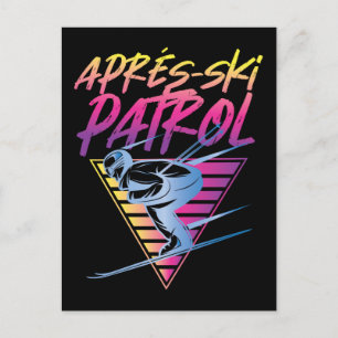 Cartes Pour Fêtes Annuelles Patrouille de ski d'Apres des années 80 Vintage