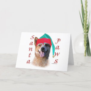 Cartes Pour Fêtes Annuelles Pattes australiennes de Père Noël de chien de