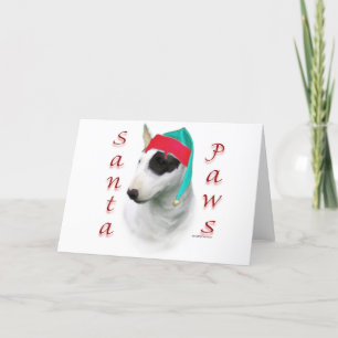 Cartes Pour Fêtes Annuelles Pattes de Père Noël de bull-terrier