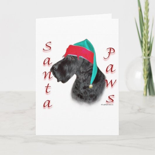 Cartes Pour Fêtes Annuelles Pattes de Père Noël de Schnauzer géant (Devant)