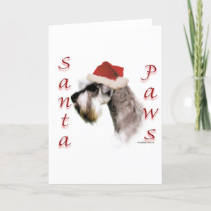 Cartes Pour Fêtes Annuelles Pattes de Père Noël de Schnauzer miniature