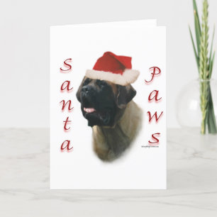 Cartes Pour Fêtes Annuelles Pattes de Père Noël du mastiff (apricot2)