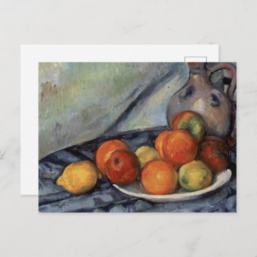Cartes Pour Fêtes Annuelles Paul Cezanne - Fruits Et Joug Sur Une Table (Devant / Derrière)