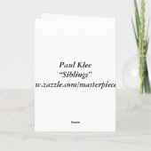 Cartes Pour Fêtes Annuelles Paul Klee - enfants de mêmes parents (Dos)