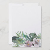 Cartes Pour Fêtes Annuelles Paume Mariage rustique tropical été (Dos)