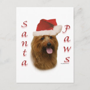 Cartes Pour Fêtes Annuelles Paws de Terrier Père Noël