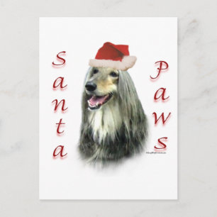 Cartes Pour Fêtes Annuelles Paws Père Noël afghans
