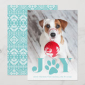 Cartes Pour Fêtes Annuelles Paws | Pet Photo Holiday Card (Devant / Derrière)