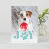 Cartes Pour Fêtes Annuelles Paws | Pet Photo Holiday Card (Debout devant)