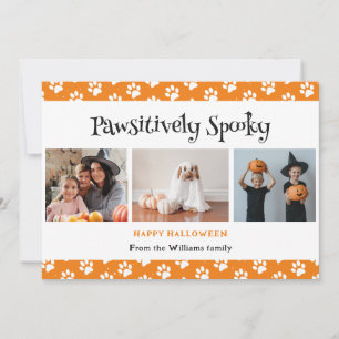 Cartes Pour Fêtes Annuelles Pawsitivement Éffrayant Orange Pet Photo Halloween