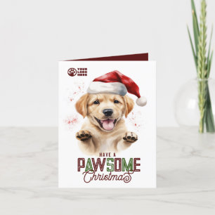 Cartes Pour Fêtes Annuelles Pawsome Christmas Labrador Père Noël Logo Animaux