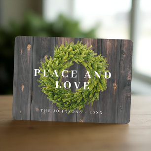 Cartes Pour Fêtes Annuelles Pays Couronne rustique Botanique Bois Noël