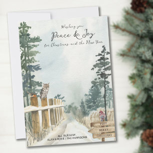 Cartes Pour Fêtes Annuelles Pays de Paix et de Joie Chemin de Noël