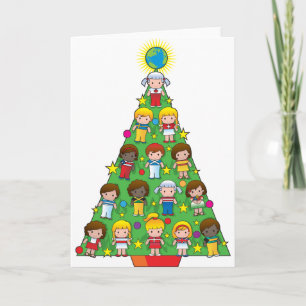 Cartes Pour Fêtes Annuelles Pays Enfants Arbre de Noël