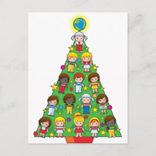 Cartes Pour Fêtes Annuelles Pays Enfants Arbre de Noël