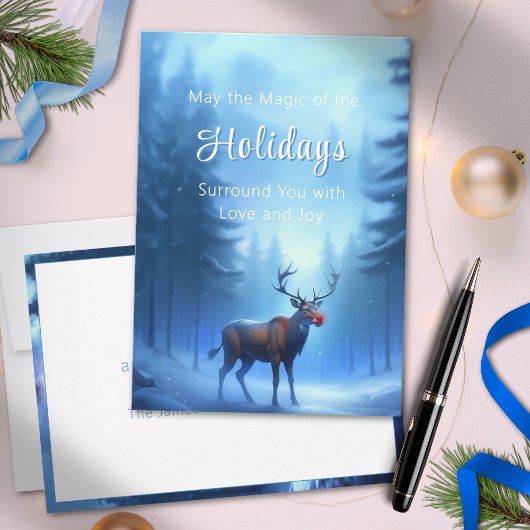 Cartes Pour Fêtes Annuelles Pays merveilleux hivernal éditable adorable