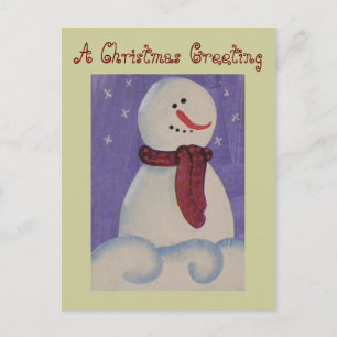 Cartes Pour Fêtes Annuelles Pays Primitif Snowman Holiday