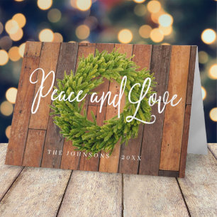 Cartes Pour Fêtes Annuelles Pays rustique Woodsy Botanique Wreath Noël