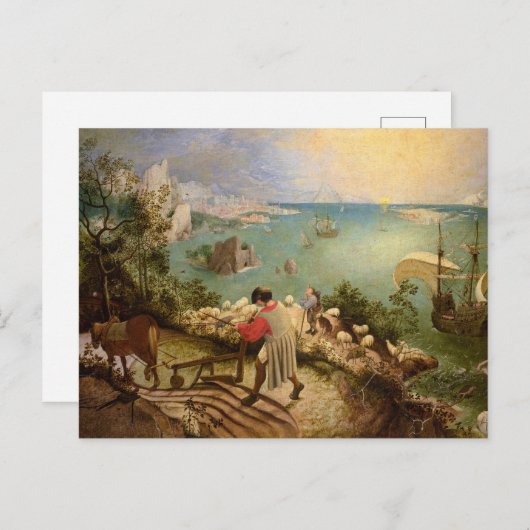 Cartes Pour Fêtes Annuelles Paysage avec la chute d'Icarus par P. Bruegel (Devant / Derrière)