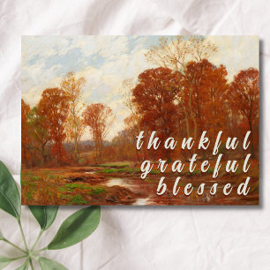 Cartes Pour Fêtes Annuelles Paysage d'automne branché et gracieux