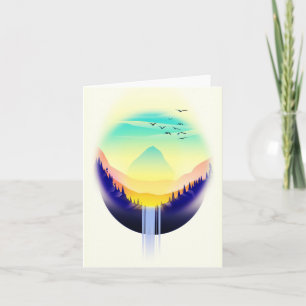 Cartes Pour Fêtes Annuelles Paysage de cascade