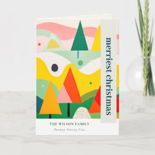 Cartes Pour Fêtes Annuelles Paysage de Noël Abstrait et coloré