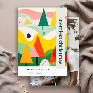 Cartes Pour Fêtes Annuelles Paysage de Noël Abstrait et coloré