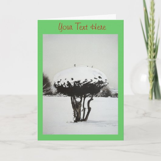 Cartes Pour Fêtes Annuelles paysage de Noël neige scène art original (Devant)