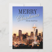 Cartes Pour Fêtes Annuelles Paysage de Seattle à Noël (Devant)